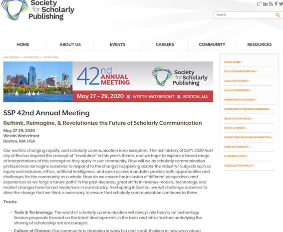  Society for Scholarly Publishing 42nd Annual Meeting