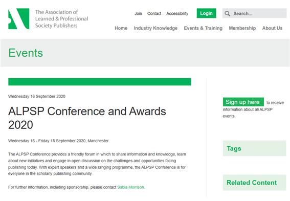  ALPSP Conference and Awards 2020